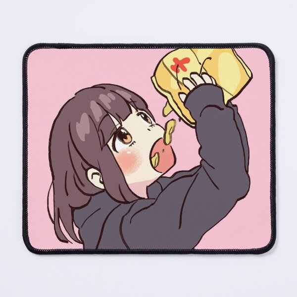 Item preview, I draw cute anime girl eating chips / Menhera Shoujo Kurumi-chan designed and sold by RansRoom.