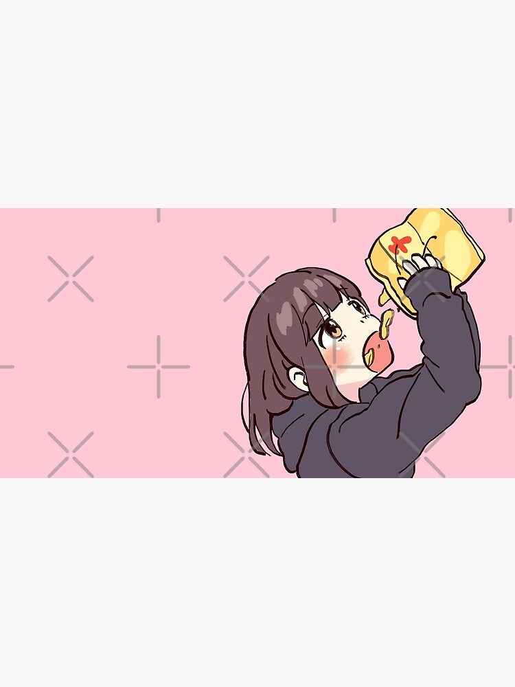 I draw cute anime girl eating chips / Menhera Shoujo Kurumi-chan