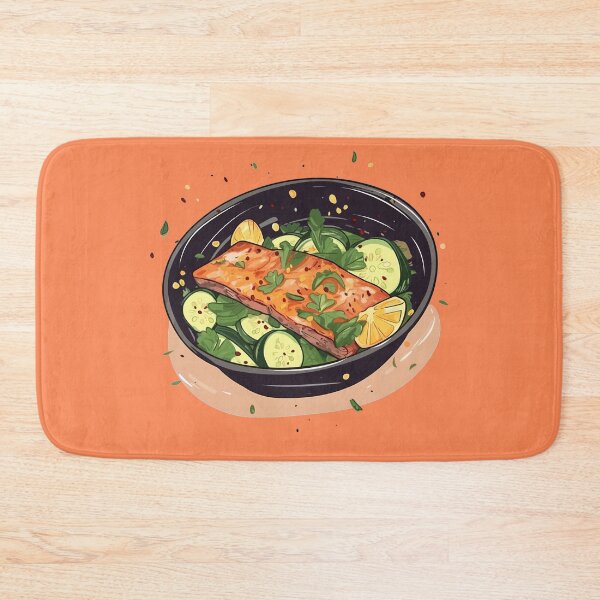Item preview, Sizzling Grilled Salmon Steak: A Citrusy Delight on Your Plate designed and sold by Sleeygoy.