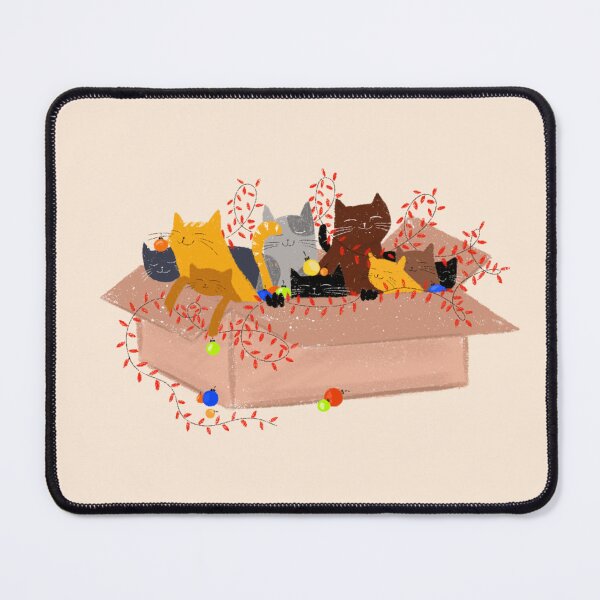 Item preview, Cardboard box with Christmas cats and Christmas lights designed and sold by IULIART.