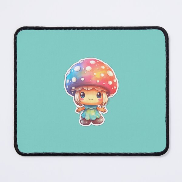 Item preview, Colourful Anime Mushroom | Teal Watercolour | Happy, Cute, Nature, Kawaii, Woods, Forest designed and sold by FantasySoul.