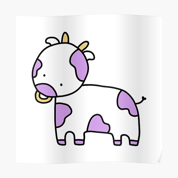 Cute and lovely purple cow Sticker for Sale by Manarshii