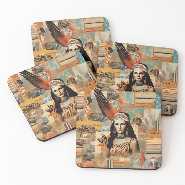 Item preview,  America Beauty Retro Vintage Patchwork Collage Pattern of Americana designed and sold by BrandonArtWorld.
