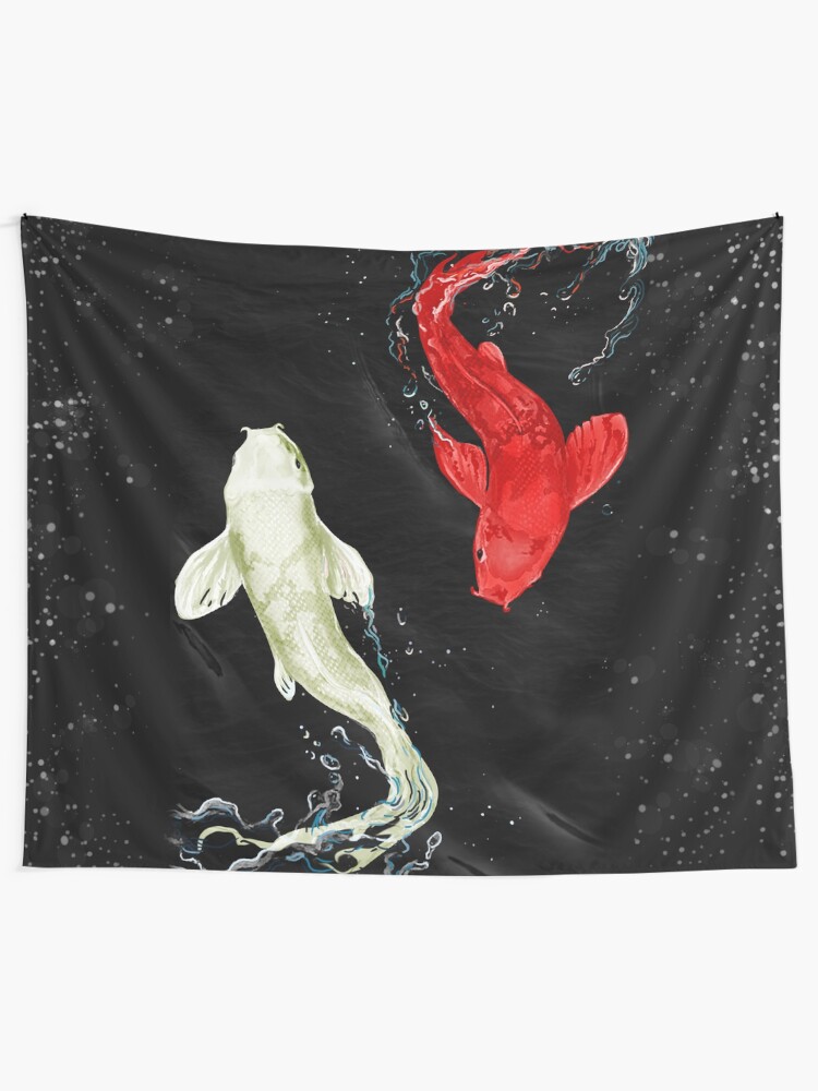 Alternate view of Koi Fishes Tapestry