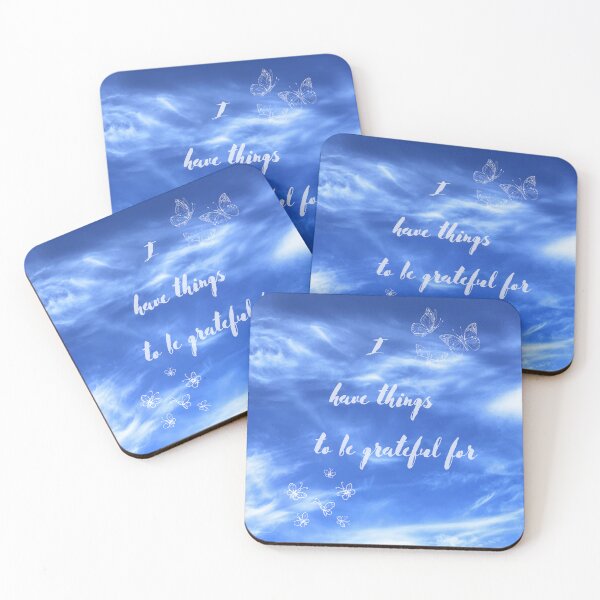 Item preview, I have things to be grateful for - blue and white designed and sold by Merethe Soltvedt.