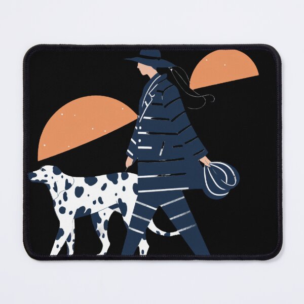 Item preview, Chic illustration of a woman walking her dog designed and sold by iDezine GD.