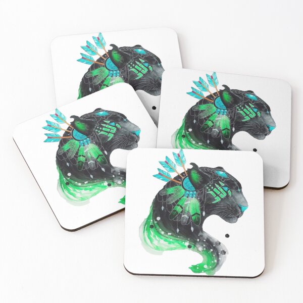 Item preview, Black panther in bright green tones  designed and sold by OreBoyle.