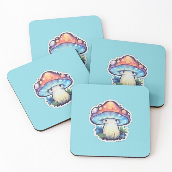Item preview, Cartoon Dreamy Mushroom | Pale Blue Watercolour | Happy, Cute, Nature, Kawaii, Woods, Forest designed and sold by FantasySoul.