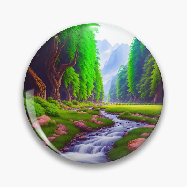 Item preview, A Peaceful River Winding Through a Lush Valley, Rendered in a Minimalist Style, Ai Generated Art designed and sold by AiGens.