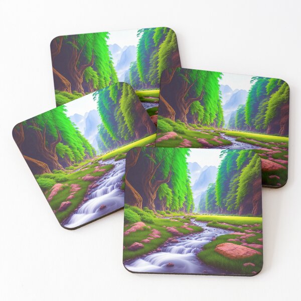 Item preview, A Peaceful River Winding Through a Lush Valley, Rendered in a Minimalist Style, Ai Generated Art designed and sold by AiGens.