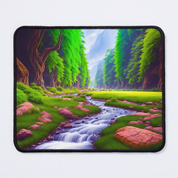 Item preview, A Peaceful River Winding Through a Lush Valley, Rendered in a Minimalist Style, Ai Generated Art designed and sold by AiGens.