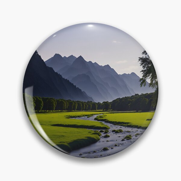 Item preview, A Still River Surrounded by a Tranquil Meadow, Rendered in a Minimalist Style, Ai Generated Art designed and sold by AiGens.