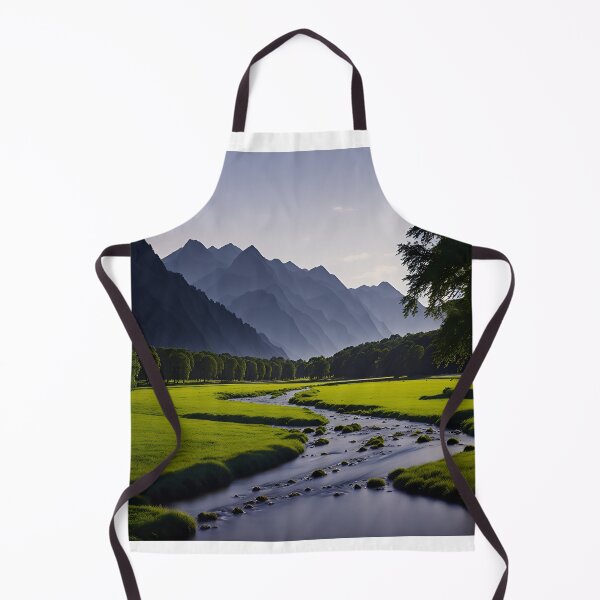 Item preview, A Still River Surrounded by a Tranquil Meadow, Rendered in a Minimalist Style, Ai Generated Art designed and sold by AiGens.