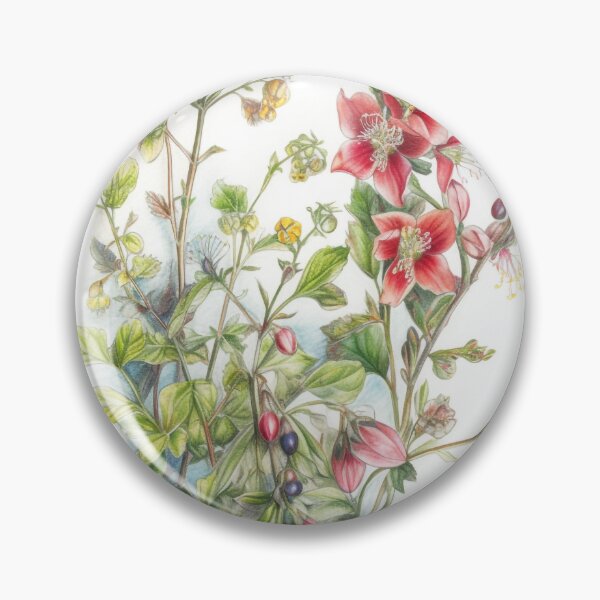 Item preview, Hyperrealistic Wildflowers Illustration, Red and Lavender Botanical Art for Custom Printed Products designed and sold by stateofhuman.