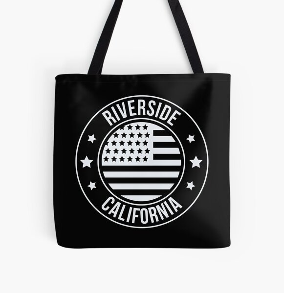 Riverside City California Vintage American Flag Tote Bag