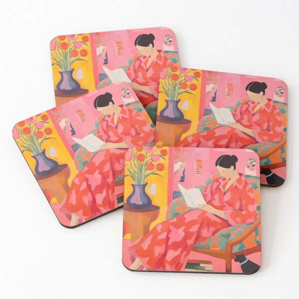 Item preview, Lazy Reading Woman Pink Portrait designed and sold by trajeado14.