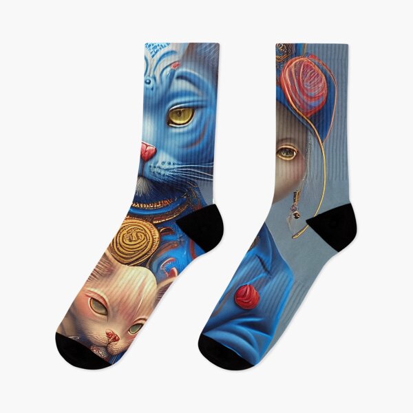 Item preview, Regal Companions: Cats and Girl in Royal Blue T Shirt designed and sold by artmanikin.