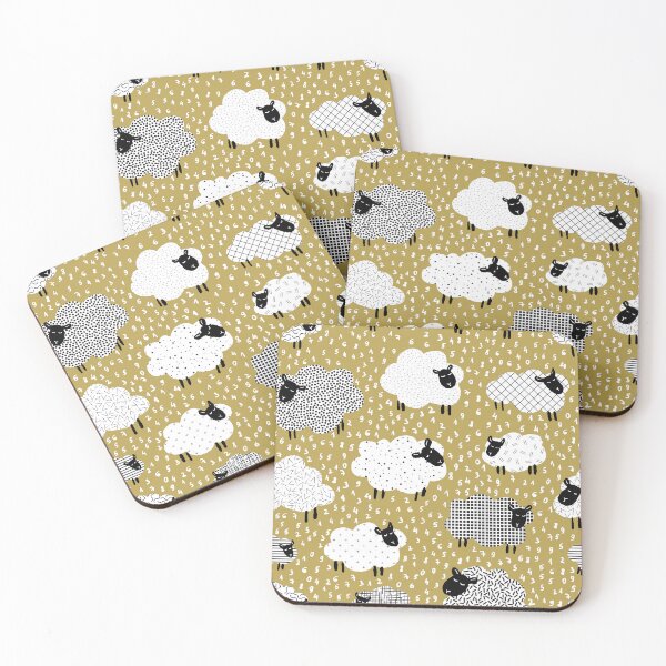Item preview, count the sheep to sleep  - mustard yellow / antique gold designed and sold by RenattaZare.