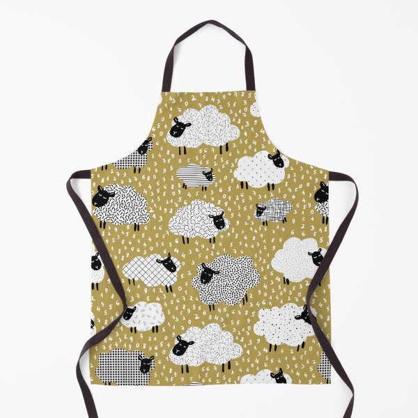 Item preview, count the sheep to sleep - mustard yellow / antique gold designed and sold by RenattaZare.