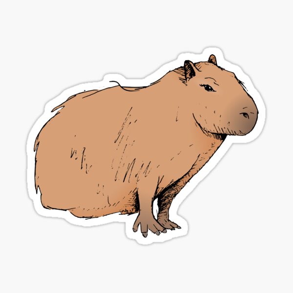 Capybara Playing Ice Hockey Stickers for Sale