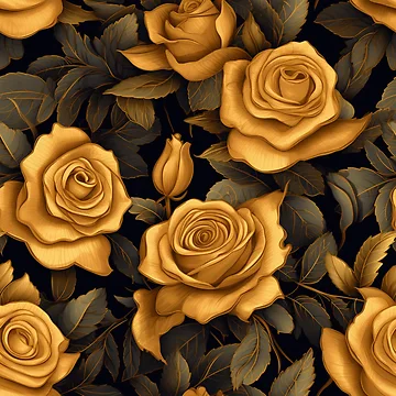 Artwork thumbnail, A Golden Roses Pattern by StudioRedKoala