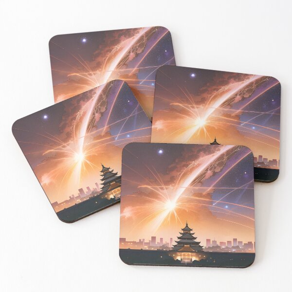 Item preview, Osaka Castle with Galaxy Background designed and sold by DEVdoesarts.