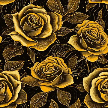 Artwork thumbnail, A Golden Roses Pattern by StudioRedKoala