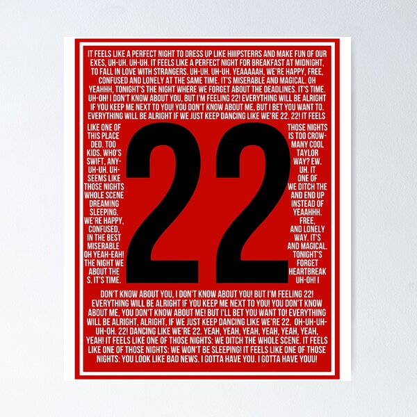 Item preview, taylor swift, 22, all lyrics designed and sold by amandaburns5.