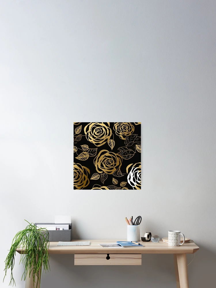 Thumbnail 2 of 3, Poster, A Golden Roses Pattern designed and sold by StudioRedKoala.
