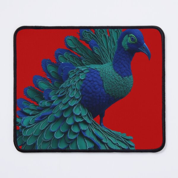 Item preview, Blue & Green Corsica Textured Peacock Figurine  design designed and sold by krishana3d.