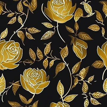 Artwork thumbnail, A Golden Roses Pattern by StudioRedKoala