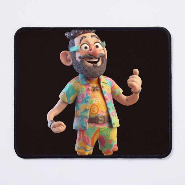 Item preview, 3D character with playful expression, wearing a patterned shirt and shorts designed and sold by iDezine GD.