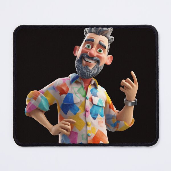Item preview, 3D character with playful expression, wearing a patterned shirt and shorts designed and sold by iDezine GD.