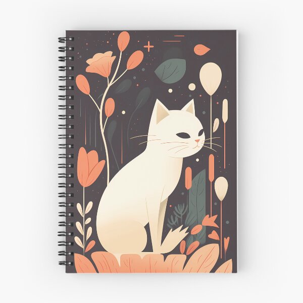 Item preview, White Cat Among Flowers designed and sold by ChooseLoveCo.