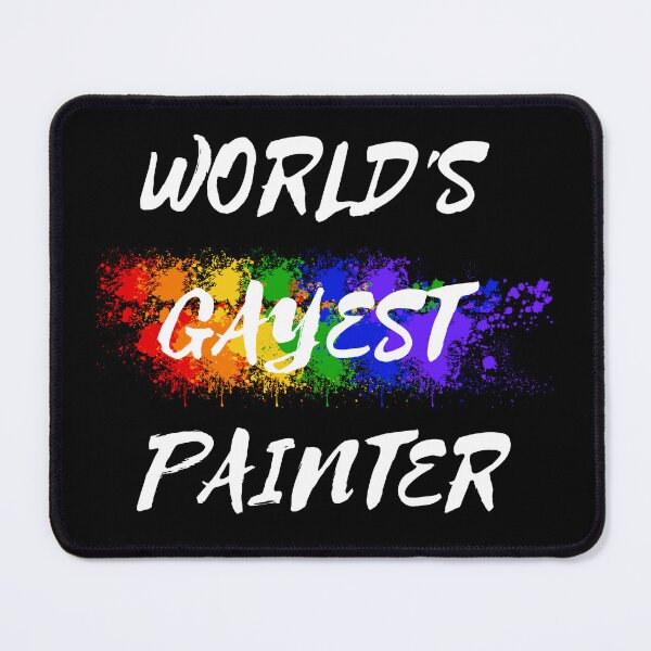 Item preview, World's Gayest Painter LGBT Humor With Rainbow Colors For Proud Queer Painters In Black designed and sold by LuckyKermit.