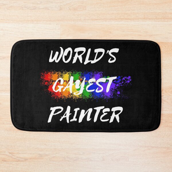 Item preview, World's Gayest Painter LGBT Humor With Rainbow Colors For Proud Queer Painters In Black designed and sold by LuckyKermit.