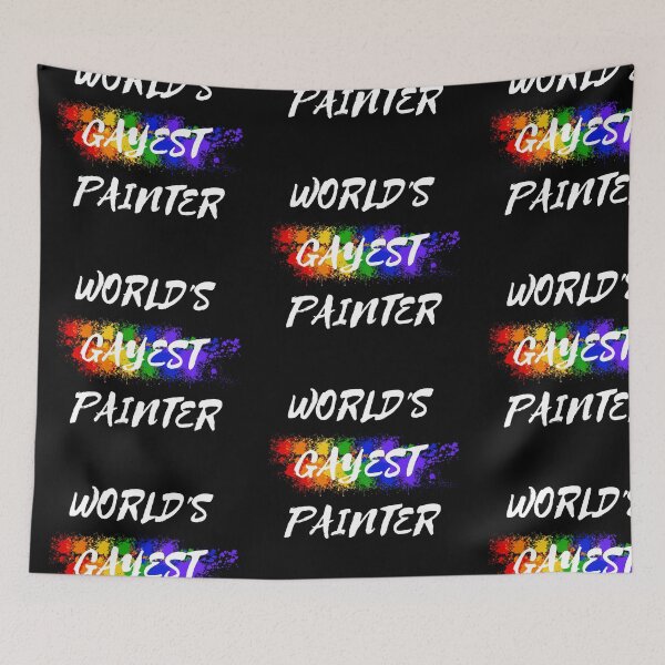 Item preview, World's Gayest Painter LGBT Humor With Rainbow Colors For Proud Queer Painters In Black designed and sold by LuckyKermit.
