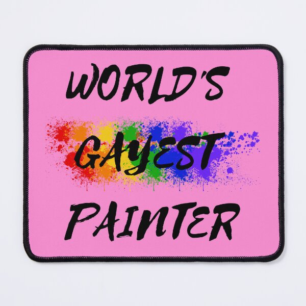 Item preview, World's Gayest Painter LGBT Humor With Rainbow Colors For Proud Queer Painters In Pink designed and sold by LuckyKermit.