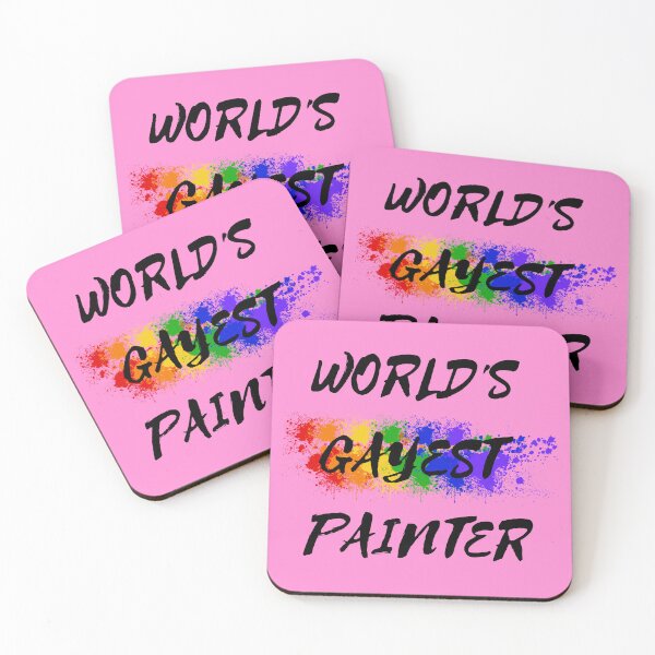 Item preview, World's Gayest Painter LGBT Humor With Rainbow Colors For Proud Queer Painters In Pink designed and sold by LuckyKermit.