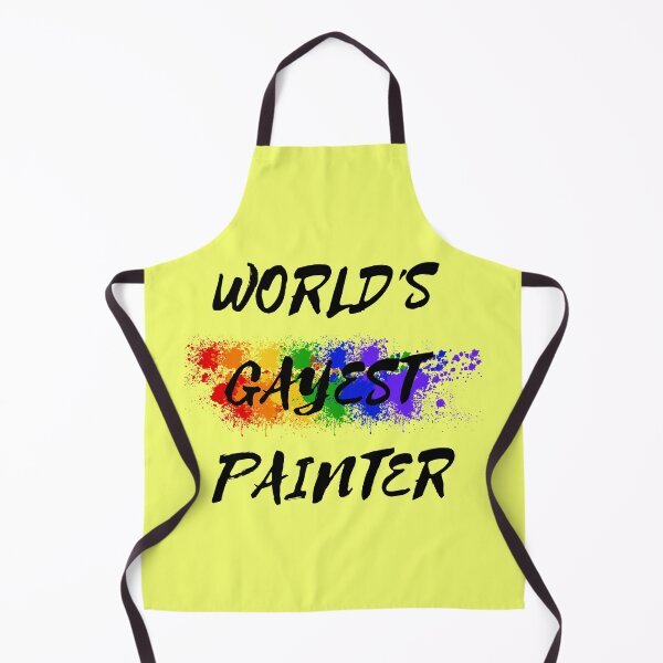 Item preview, World's Gayest Painter LGBT Humor With Rainbow Colors For Proud Queer Painters In Yellow designed and sold by LuckyKermit.