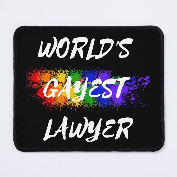 Item preview, World's Gayest Lawyer LGBT Humor With Rainbow Colors For Proud Queer Lawyers In Black designed and sold by LuckyKermit.