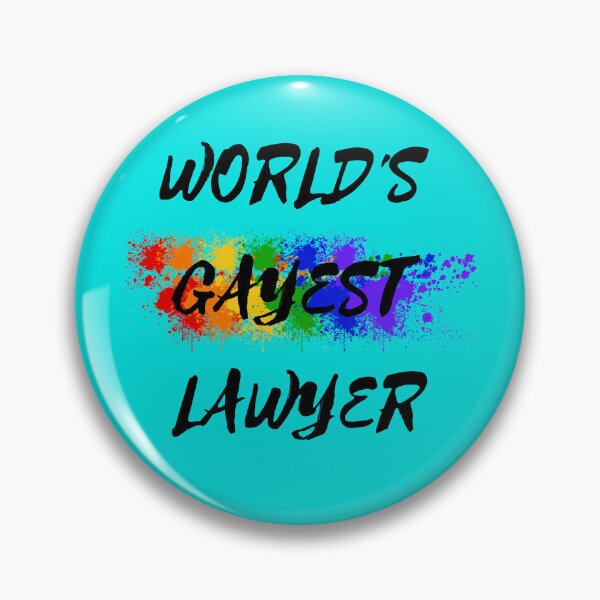 Item preview, World's Gayest Lawyer LGBT Humor With Rainbow Colors For Proud Queer Lawyers In Cyan designed and sold by LuckyKermit.