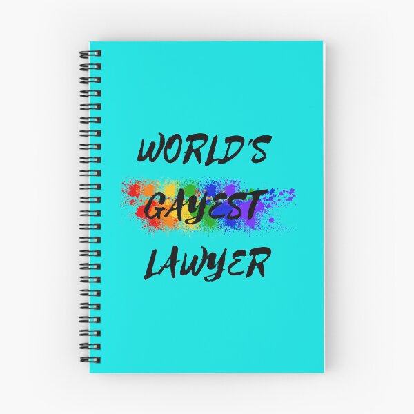 Item preview, World's Gayest Lawyer LGBT Humor With Rainbow Colors For Proud Queer Lawyers In Cyan designed and sold by LuckyKermit.