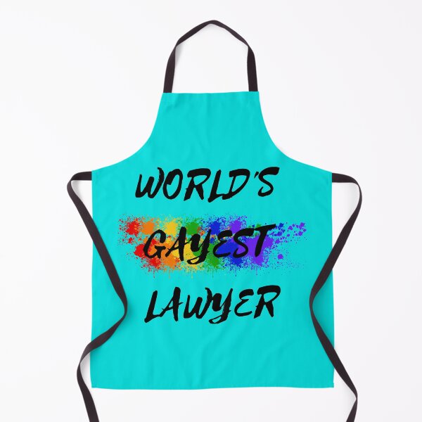 Item preview, World's Gayest Lawyer LGBT Humor With Rainbow Colors For Proud Queer Lawyers In Cyan designed and sold by LuckyKermit.