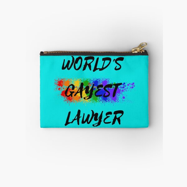 Item preview, World's Gayest Lawyer LGBT Humor With Rainbow Colors For Proud Queer Lawyers In Cyan designed and sold by LuckyKermit.