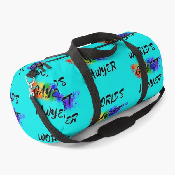 Item preview, World's Gayest Lawyer LGBT Humor With Rainbow Colors For Proud Queer Lawyers In Cyan designed and sold by LuckyKermit.