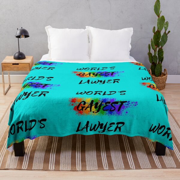 Item preview, World's Gayest Lawyer LGBT Humor With Rainbow Colors For Proud Queer Lawyers In Cyan designed and sold by LuckyKermit.