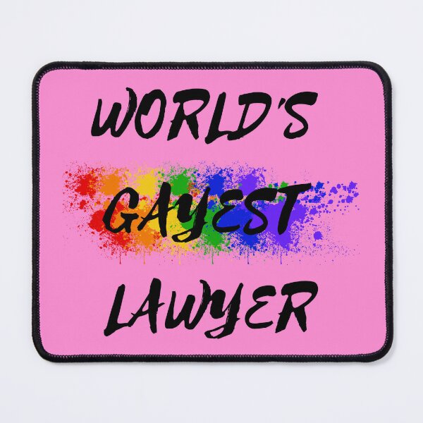 Item preview, World's Gayest Lawyer LGBT Humor With Rainbow Colors For Proud Queer Lawyers In Pink designed and sold by LuckyKermit.