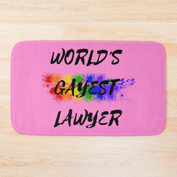 Item preview, World's Gayest Lawyer LGBT Humor With Rainbow Colors For Proud Queer Lawyers In Pink designed and sold by LuckyKermit.
