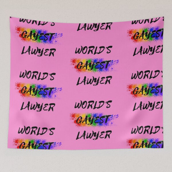Item preview, World's Gayest Lawyer LGBT Humor With Rainbow Colors For Proud Queer Lawyers In Pink designed and sold by LuckyKermit.